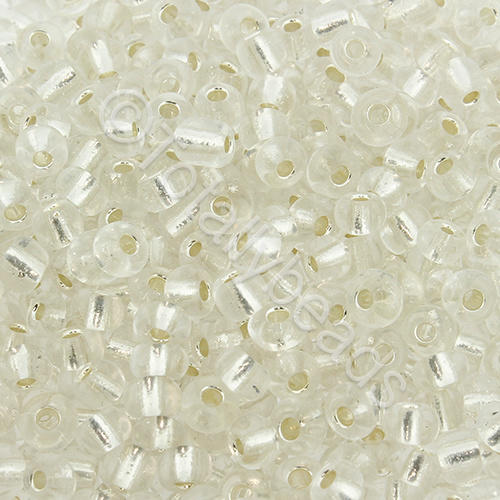 Seed Beads Silver Lined  Clear - Size 6 100g