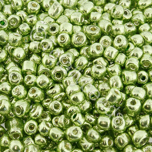 Seed Beads Metallic  Green - Size 6 100g