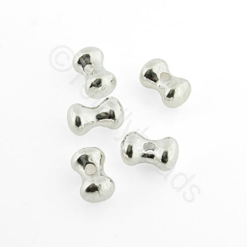 Antique Silver Bead - Dumbbell - Silver 15pcs