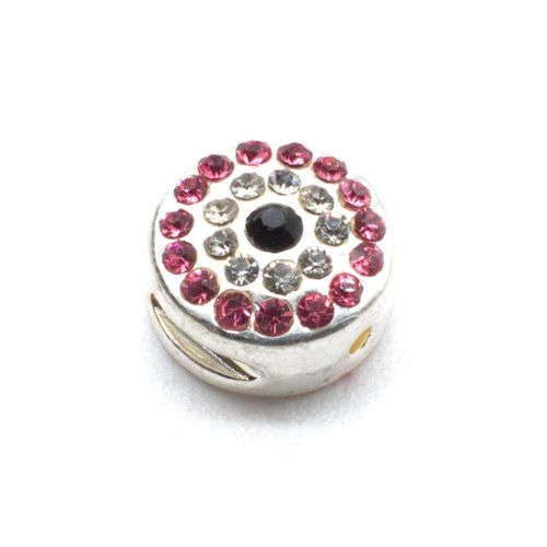 Shamballa Silver Coin - Pink