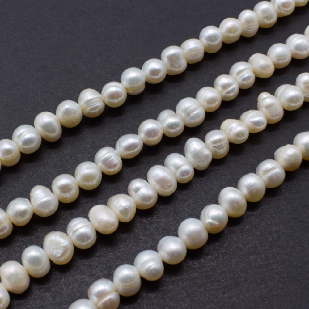 Freshwater Pearls 5-6mm Potato White - 14" String