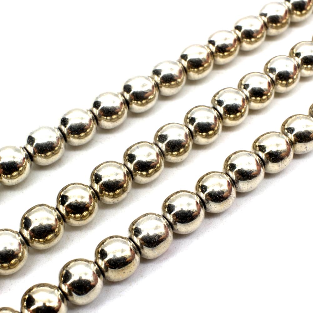 Hematite Round 8mm Dark SIlver