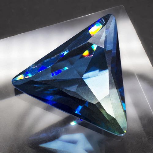 Crystal Triangle Cabochons 30mm - Aqua Blue