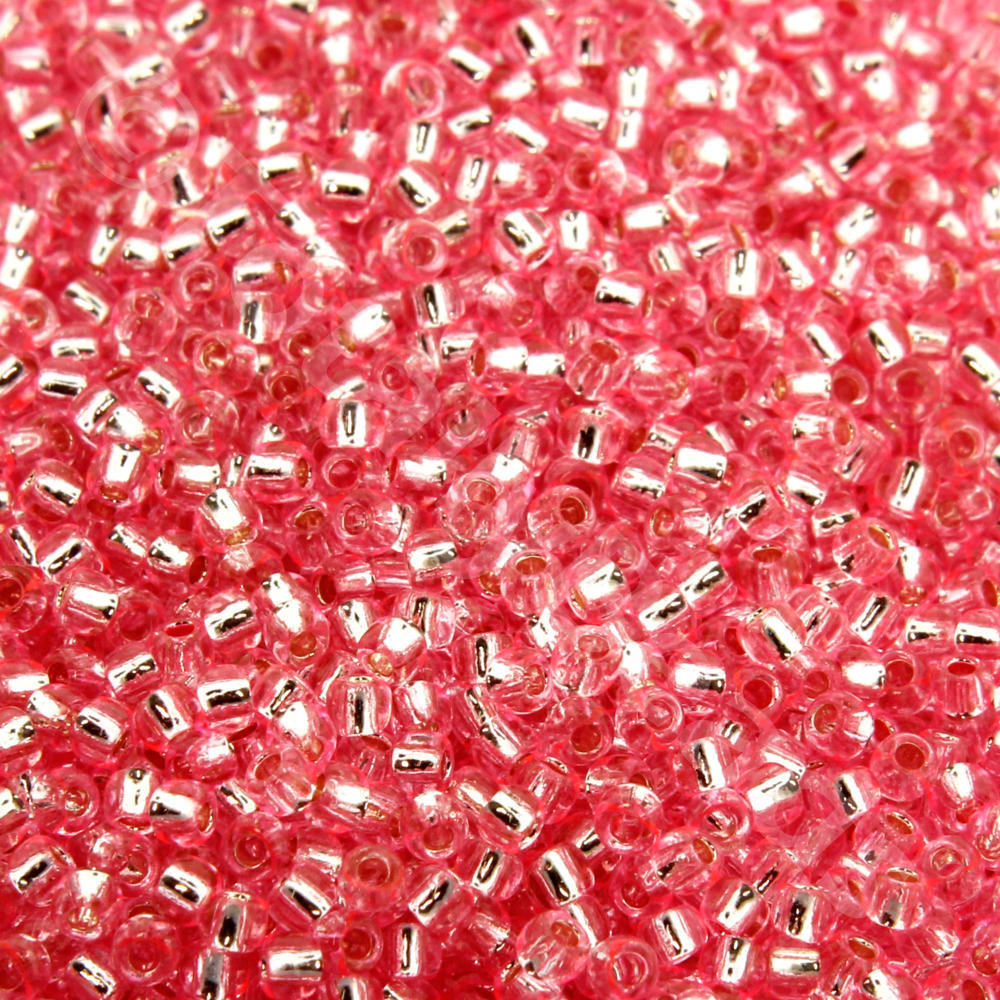 Toho Size 11 Seed Beads 10g - Silver Lined Pink