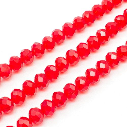 8mm crystal beads light red — faceted for jewelry making and beadwork