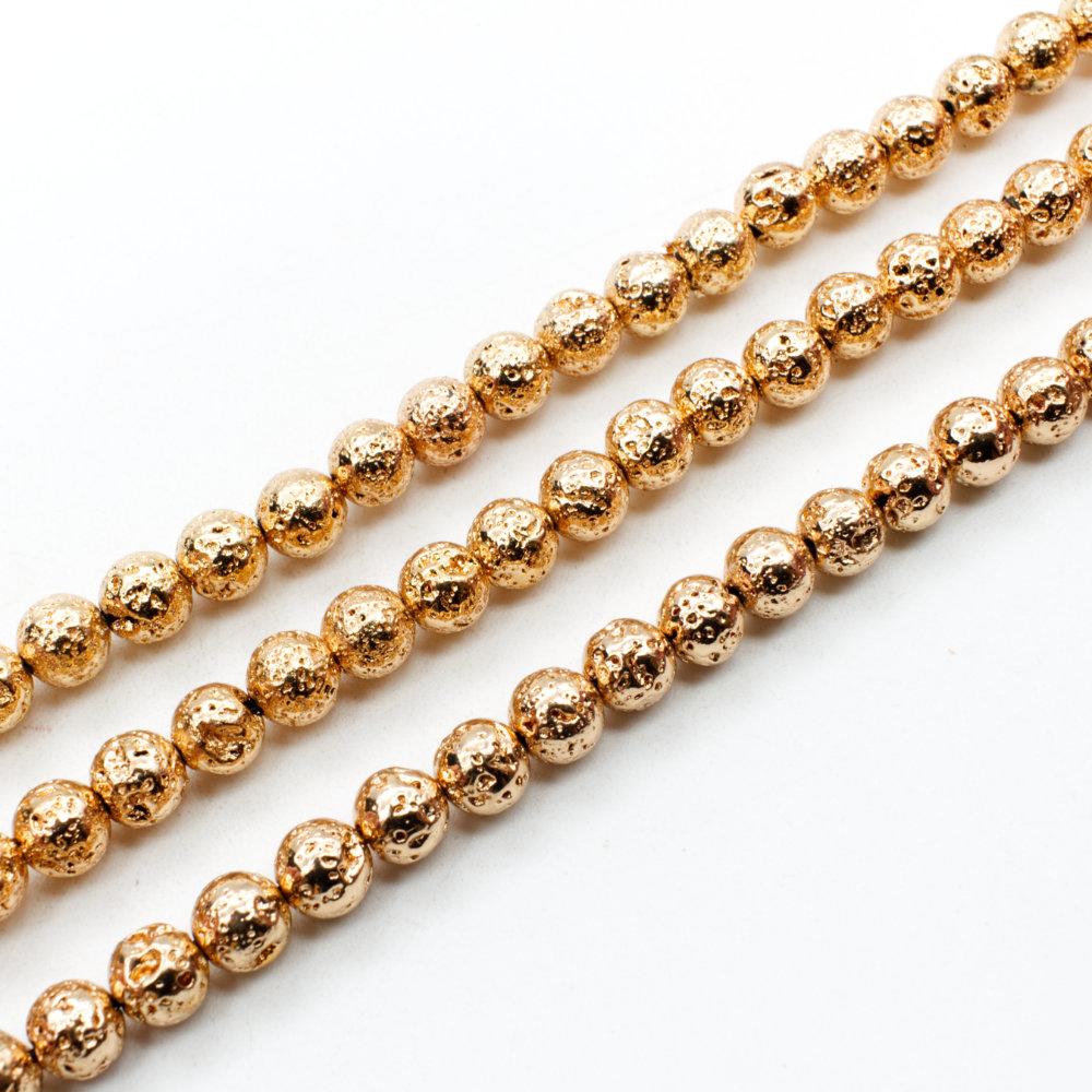 Lava Beads Champagne Gold - 6mm