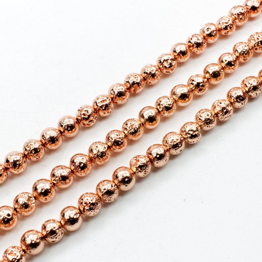 Lava Beads Rose Gold - 6mm