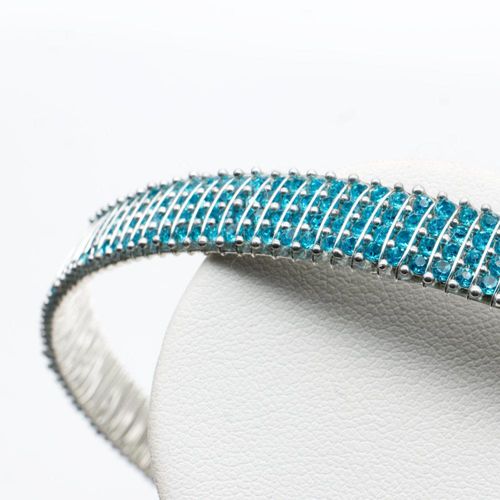 Crystal Ribbon Hair Band Kit turquoise jewelry making kit — DIY set with beads and instructions for creating handmade jewelry