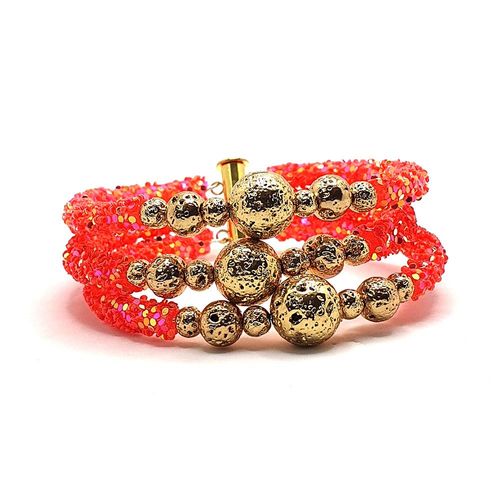Electra Bracelet scarlet red bracelet making kit — DIY set with beads and instructions for creating handmade jewelry
