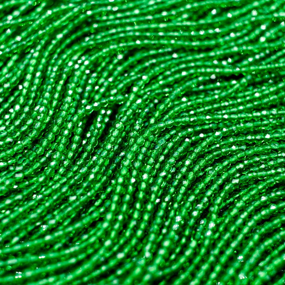 Micro Crystal Round Beads 1.5mm Green Craft, hobby & jewellery