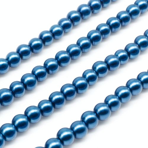 Glass Pearl Round Beads 4mm - Dark Cyan
