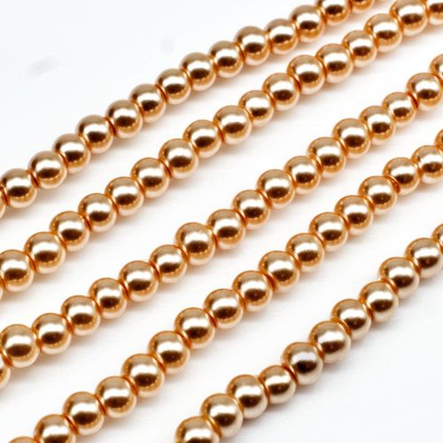 Glass Pearl Round Beads 3mm - Peach