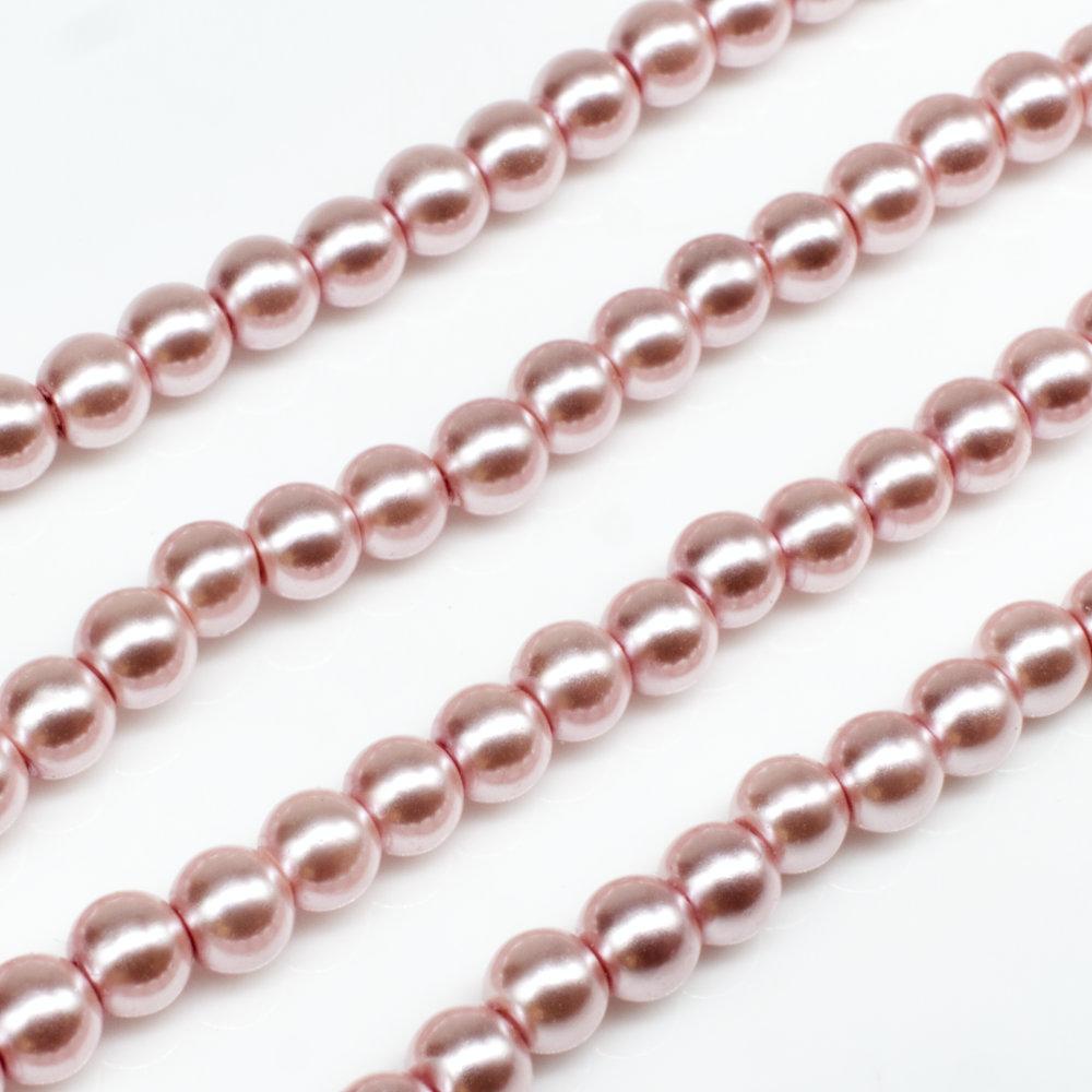 Glass Pearl Round Beads 4mm - Light Orchid