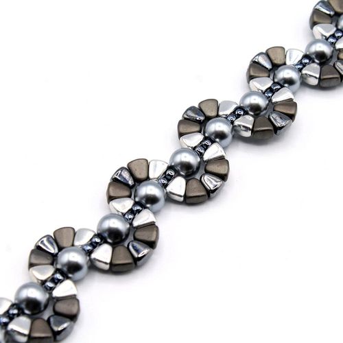 Maree Beaded Bracelet Make 3 silver hematite bracelet making kit — DIY set with beads and instructions for creating handmade jewelry
