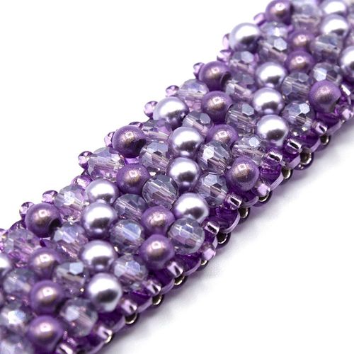 Aurelia Bracelet grape shimmer bracelet making kit — DIY set with beads and instructions for creating handmade jewelry
