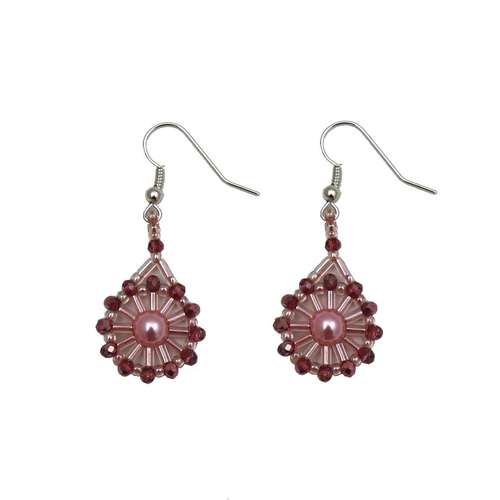 Chariot Earring Project Pack rose earring making kit — DIY set with beads and instructions for creating handmade jewelry
