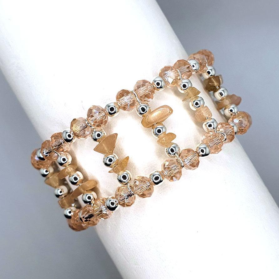 Alina Gemstone Bracelet pink moonstone bracelet making kit — DIY set with beads and instructions for creating handmade jewelry