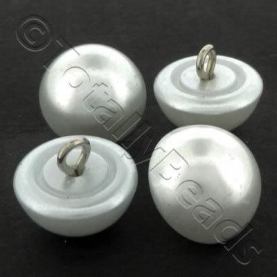 Resin Button 13mm - Silver Cloud Grey