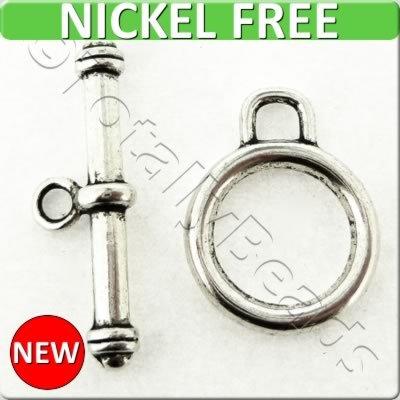 Metal Toggle - Simple Ring 14mm 6 sets Antique Silver