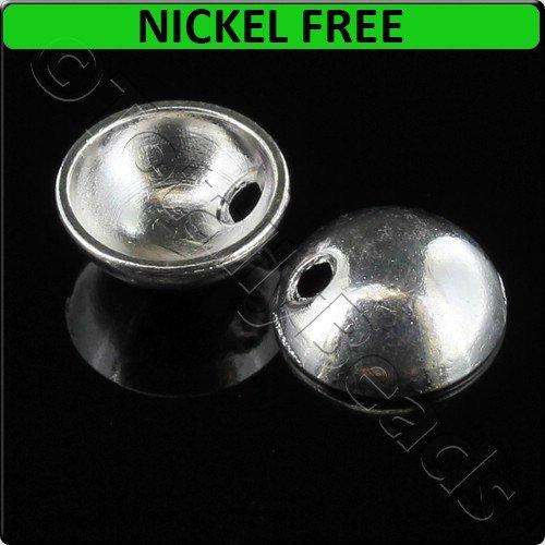 Silver Metal Bead Cap Off Centre 10x4mm 20pcs