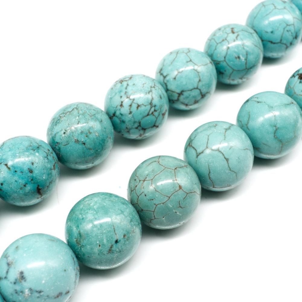 Turquoise Howlite Round Beads 16mm 5 Beads