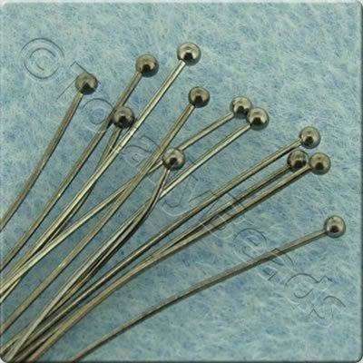 Head Pins Ball 50mm 50pcs - Black Plated