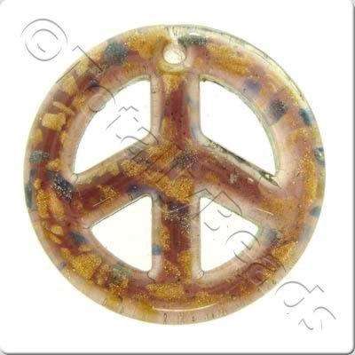 Lampwork Pendant - Peace 40mm - LPP36