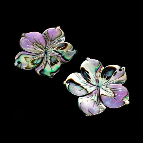 Mother of Pearl Pendant 5 Petal Flower 30mm Abalone for jewellery making