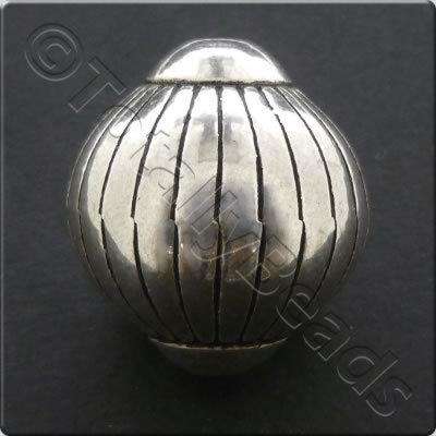 Metalised Acrylic Bead Lantern 25x27mm - Antique Silver 1pc