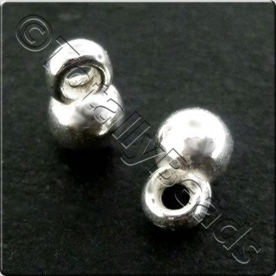 Metalised Acrylic Hanger Bead 4mm - Silver 250pcs