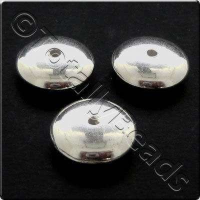 Metalised Acrylic Bead Rondelle 12mm - Silver 50pcs