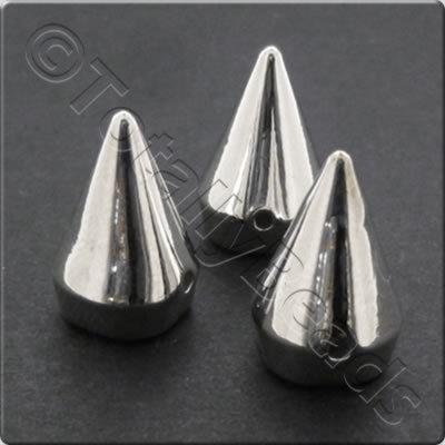 Metalised Acrylic Bead Icicle 12x17mm - Silver 19pcs
