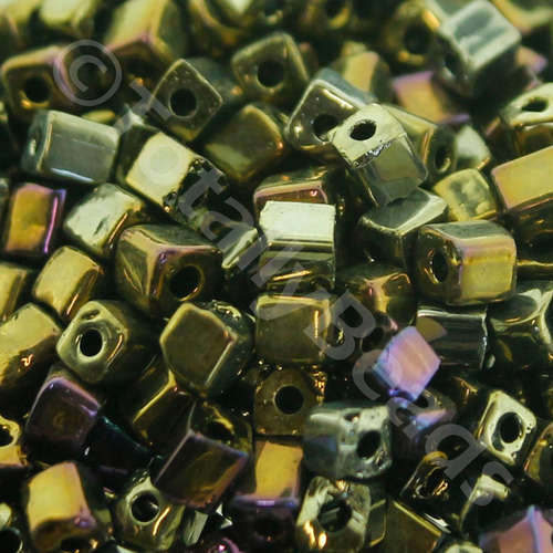 Glass Cube Bead 4mm Iris - 40g