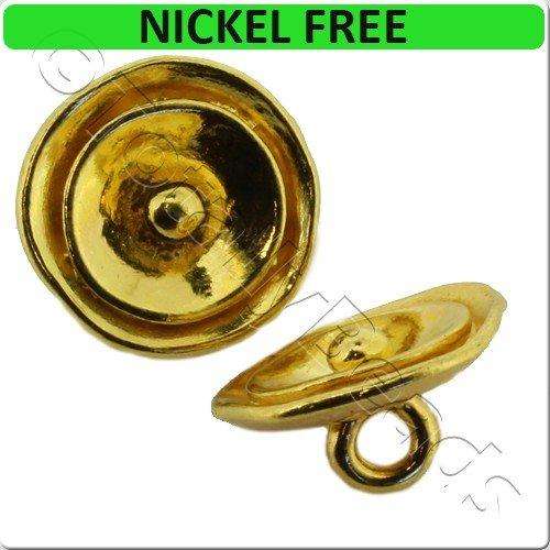 Gold Metal Button 17mm Discs 4pcs