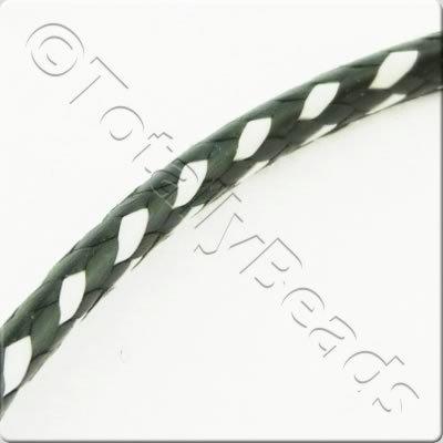 Plaited Wax Cord 2mm - Black and White