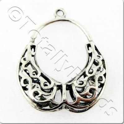 Tibetan Silver Charm - Filigree Handbag 1pcs