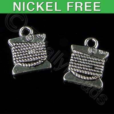 Antique Silver Charm - Silk Cord 11mm 10pcs