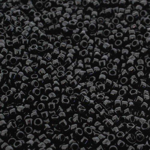 Toho Size 15 Seed Beads 10g - Opaque Jet Black