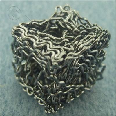 Single Wire Beads - Cube 15mm - Black