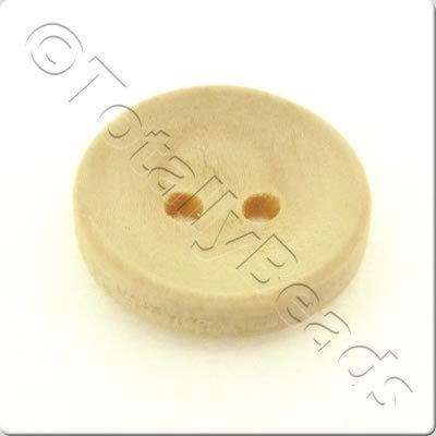 Concave Wooded Button 15mm - Natural