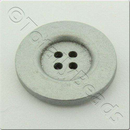 Wooden Button 30mm - Silver