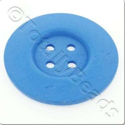 Wooden Button 60mm - Blue