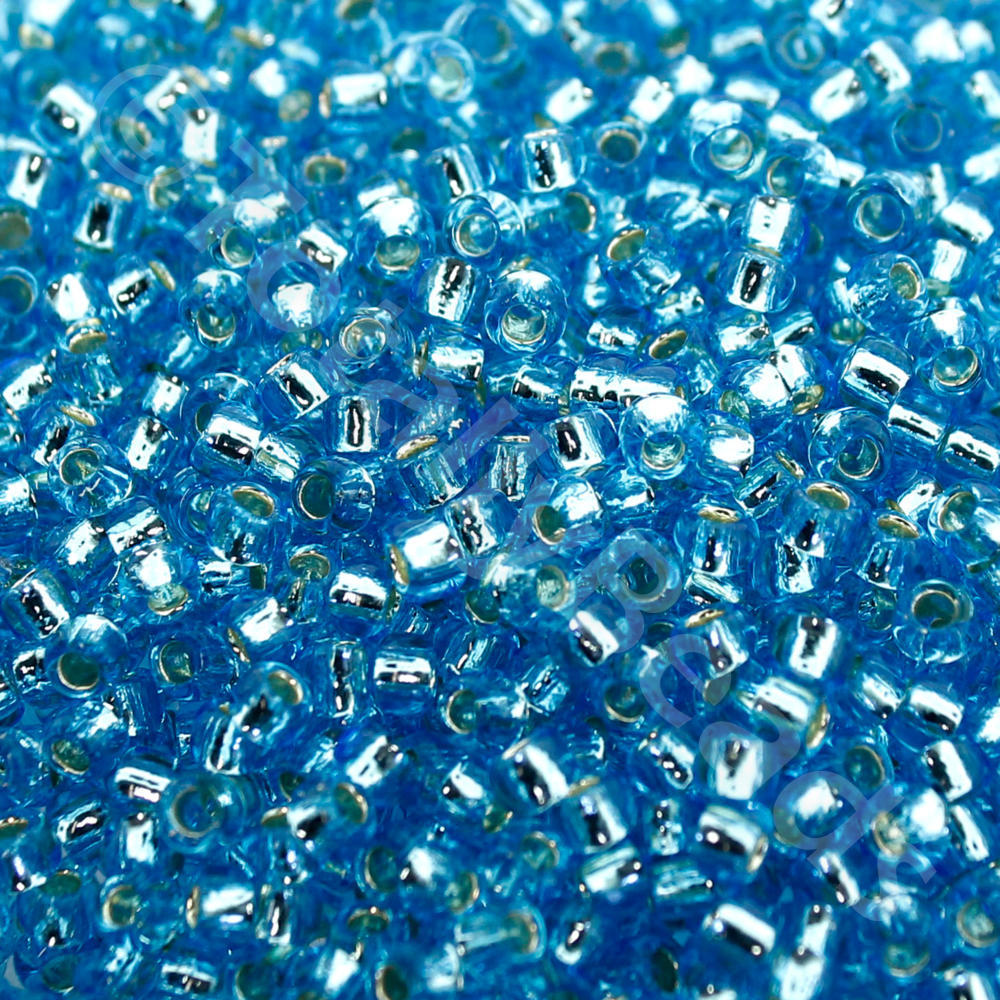 Toho Size 8 Seed Beads 10g -  Silver Lined Aquamarine