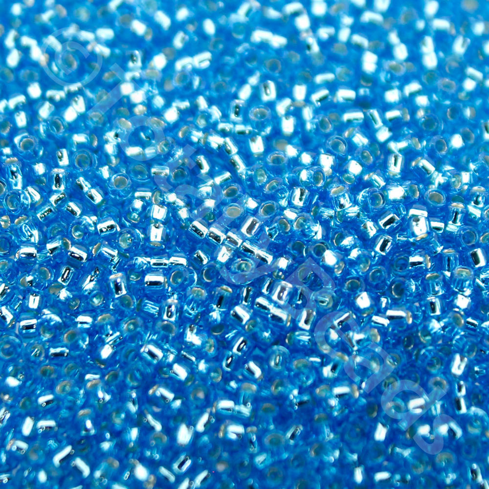 Toho Size 15 Seed Beads 10g - Silver Lined Dk Aqua