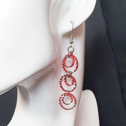 Celia Earrings red earring making kit — DIY set with beads and instructions for creating handmade jewelry