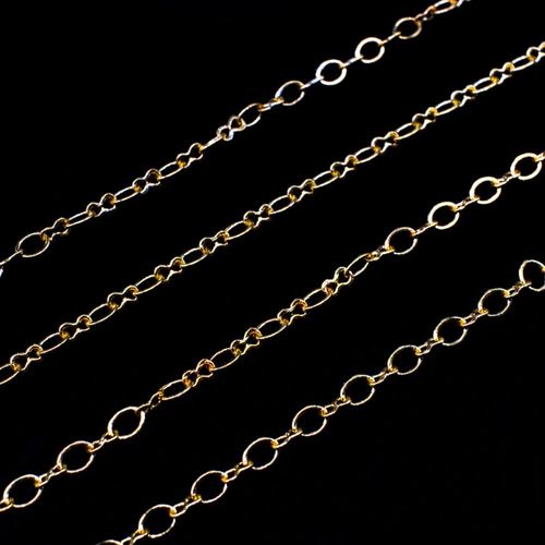 Gold Plated Chain   Oval 4mm & Figure 8 3mm 1 Metre for jewellery making
