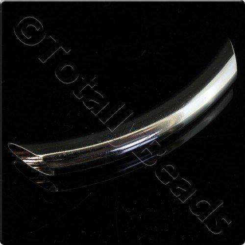 Metal Curved Tube 10x75mm - Silver Plated 1ps