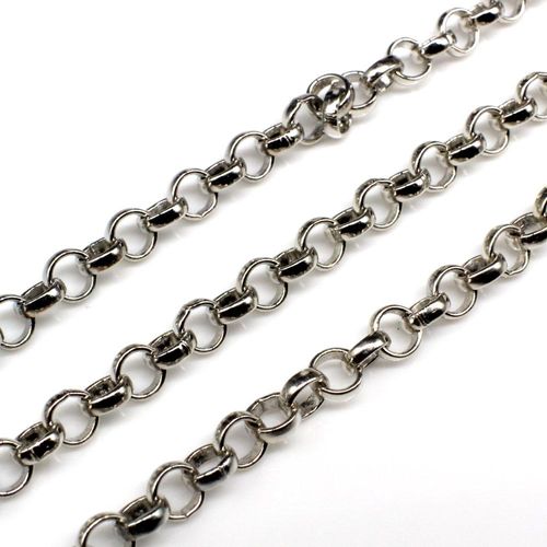 Chain Rhodium Plated   Rolo 6mm 1 metre for jewellery making