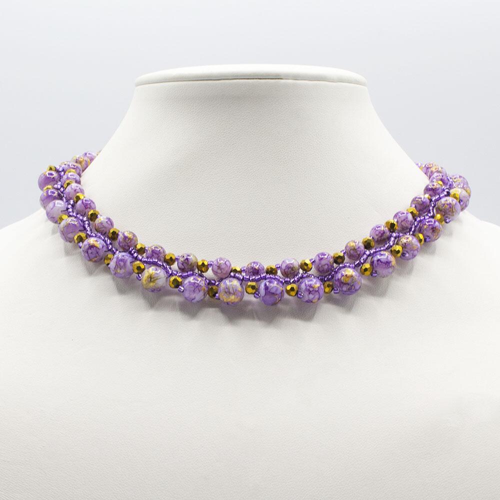 Savannah Jewellery Set golden mauve jewelry making kit — DIY set with beads and instructions for creating handmade jewelry