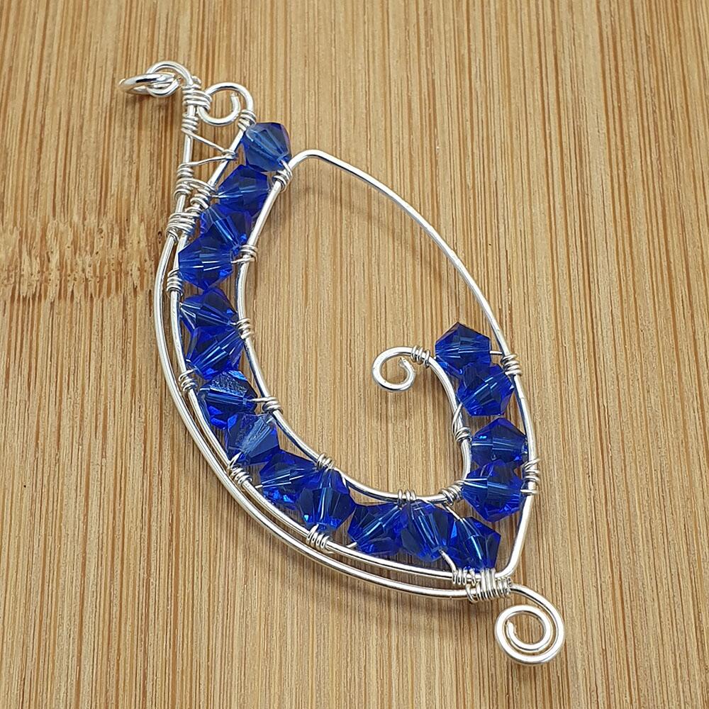 Aaliyah Pendant azure blue jewelry making kit — DIY set with beads and instructions for creating handmade jewelry